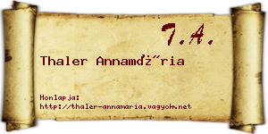 Thaler Annamária névjegykártya